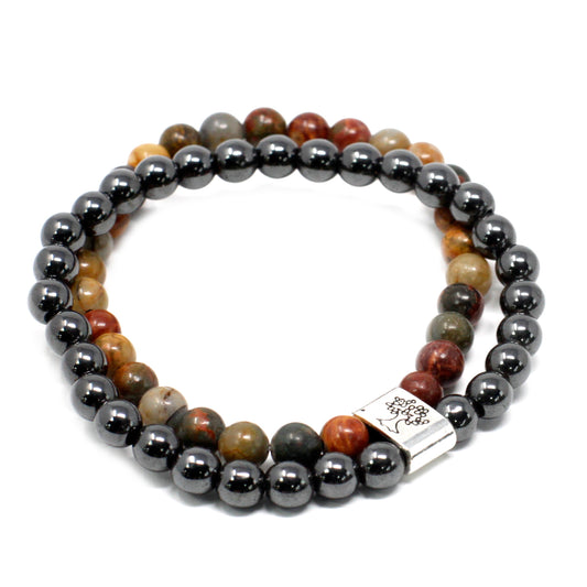 Magnetische Edelsteen Armband – Picasso Jaspis: Kracht & Balans