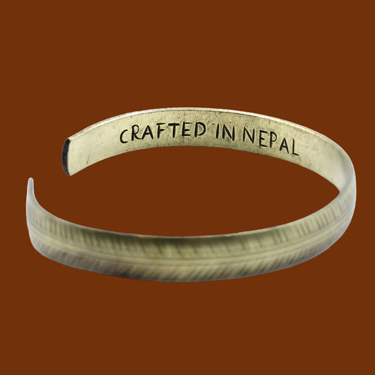 Tibetaanse Armband - Messing - Smal - Tribaal Blad