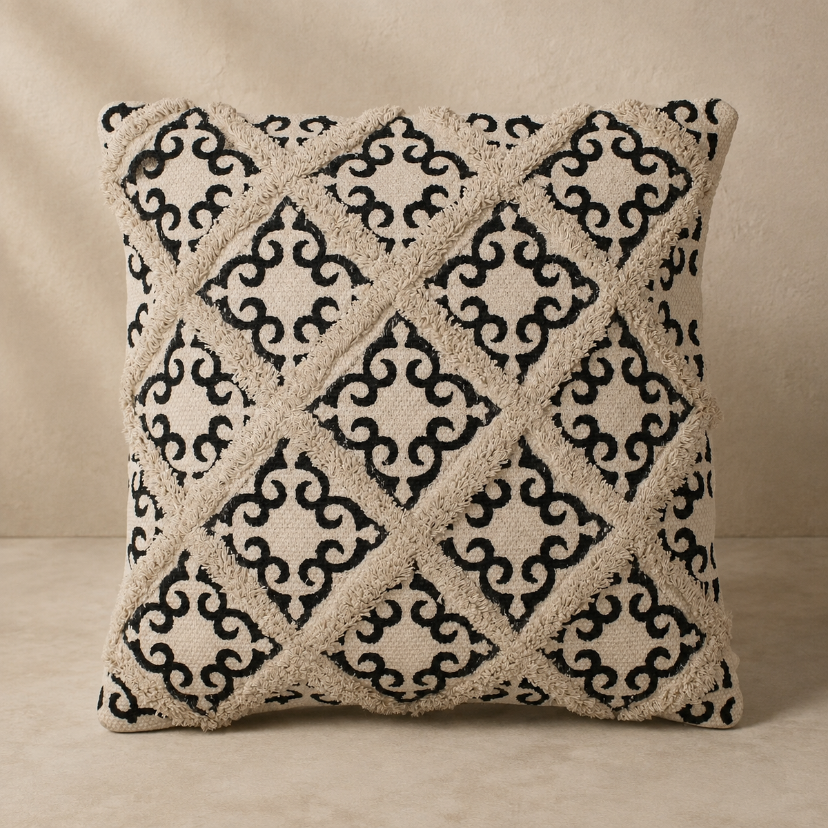 Katoenen Kussenhoes Lux Criss-Cross – 45 × 45 cm