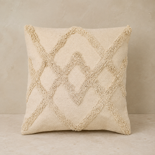 Katoenen Kussenhoes Cream Lux Criss-Cross – 45 × 45 cm