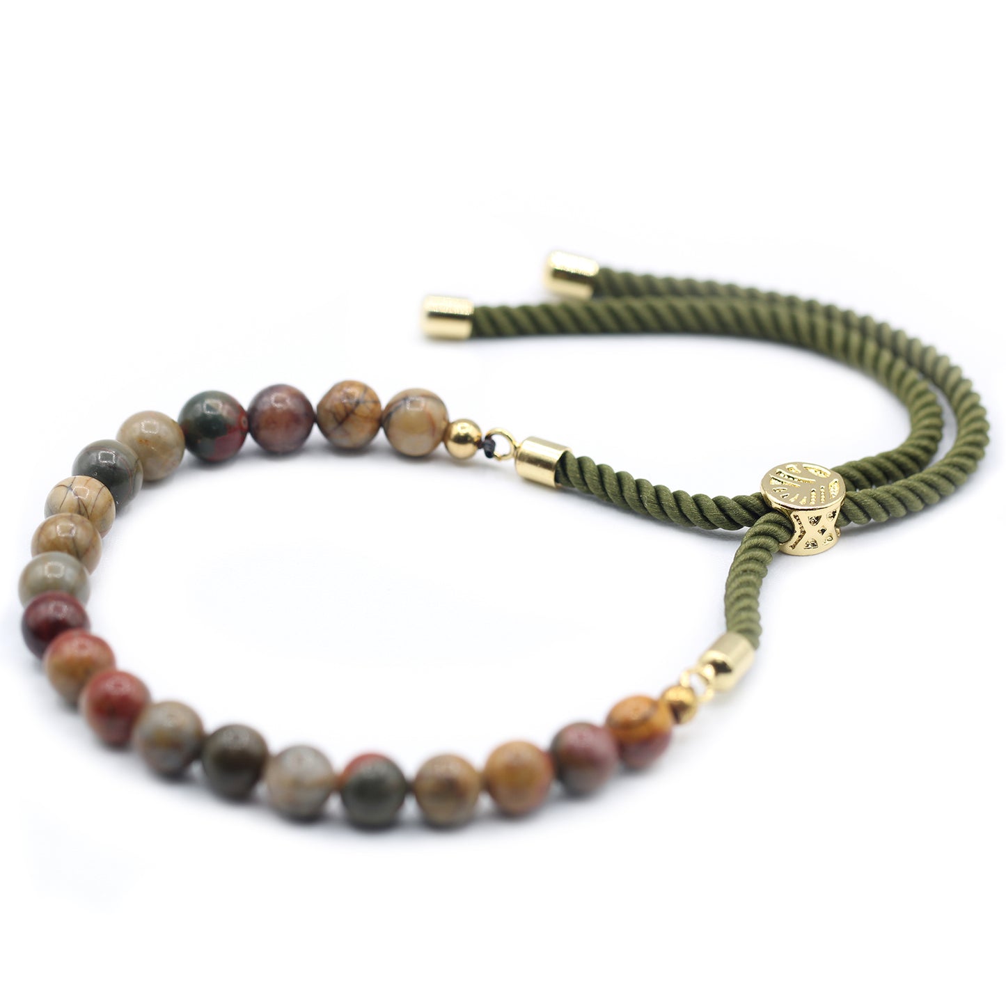 18K Goud Vergulde Edelsteen Armband – Picasso Jaspis - Elegantie & Innerlijke Kracht