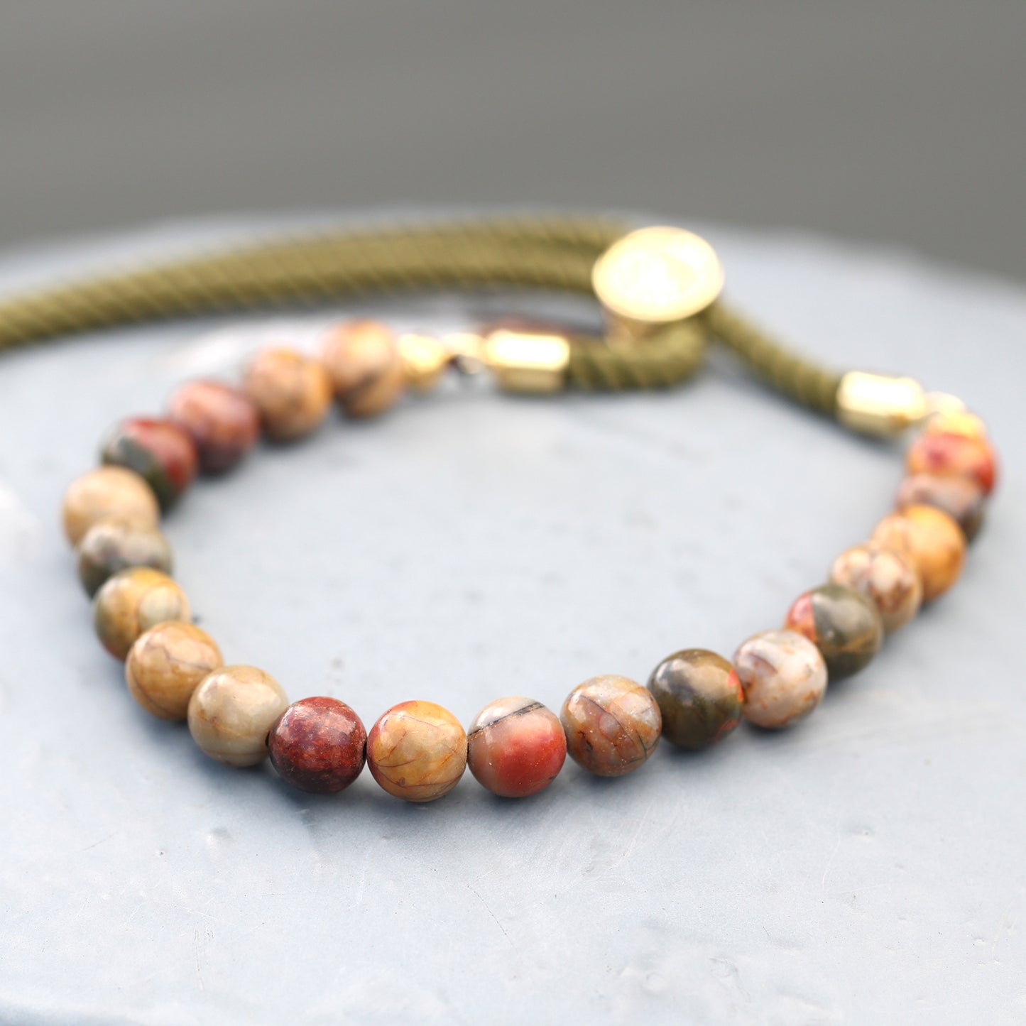 18K Goud Vergulde Edelsteen Armband – Picasso Jaspis - Elegantie & Innerlijke Kracht