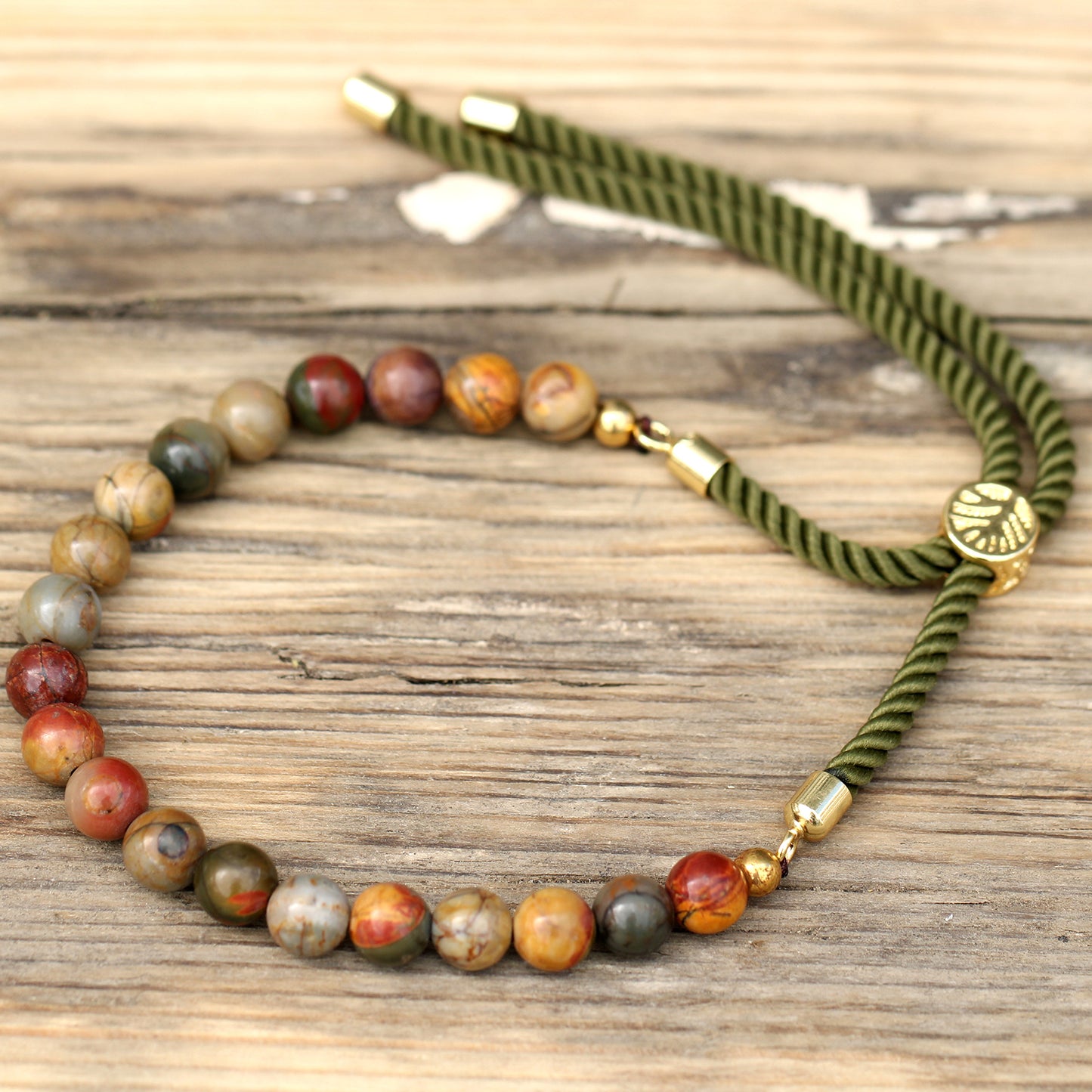 18K Goud Vergulde Edelsteen Armband – Picasso Jaspis - Elegantie & Innerlijke Kracht