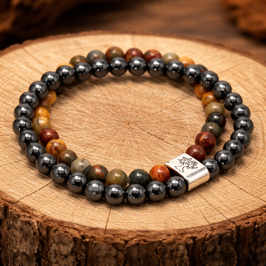 Magnetische Edelsteen Armband – Picasso Jaspis: Kracht & Balans