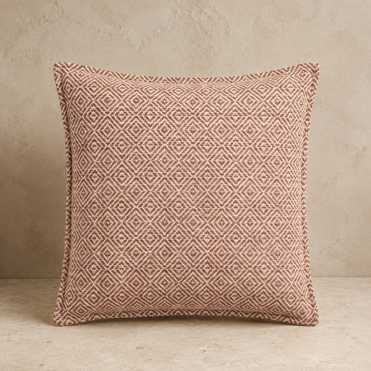 Katoenen Kussenhoes Burgundy Squares – 45 × 45 cm