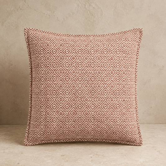 Katoenen Kussenhoes Burgundy Squares – 45 × 45 cm