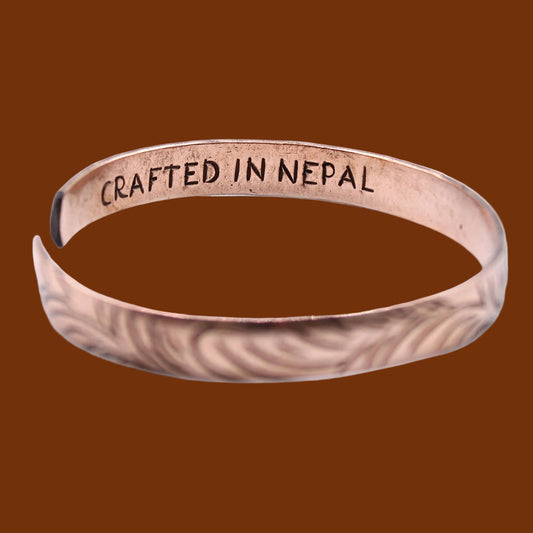 Tibetaanse Armband - Koper - Smal - Tribale Wervelingen