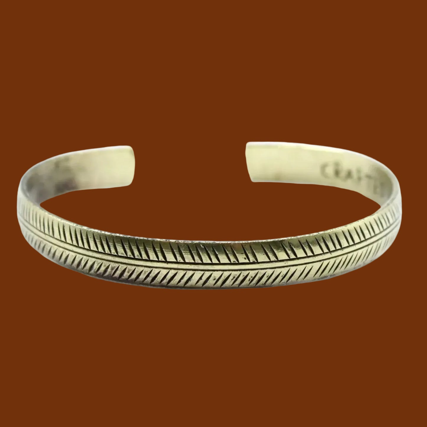 Tibetaanse Armband - Messing - Smal - Tribaal Blad